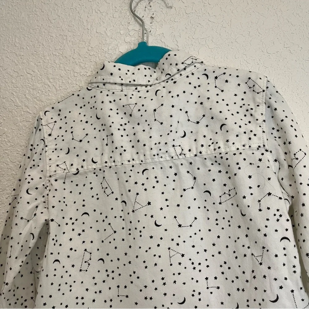 Old Navy Celestial Print Stars Galaxy Button Up Long Sleeve Shirt Youth Size 4T